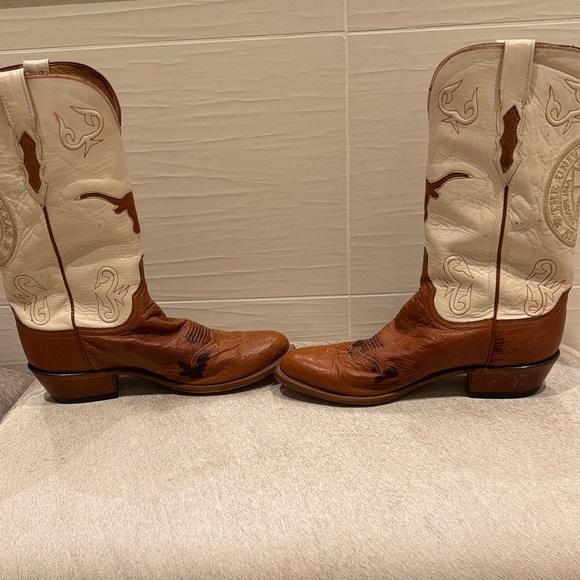 University of Texas Embroidered Leather Lucchese Boots - Picture 5 of 16